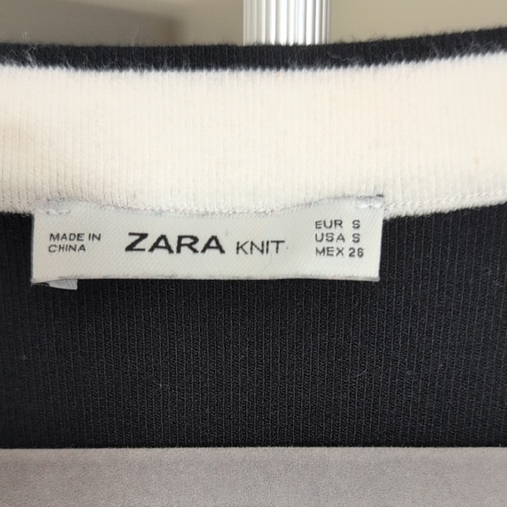 Zara Knit Black and White Sleeveless Dress - Picture 3 of 6